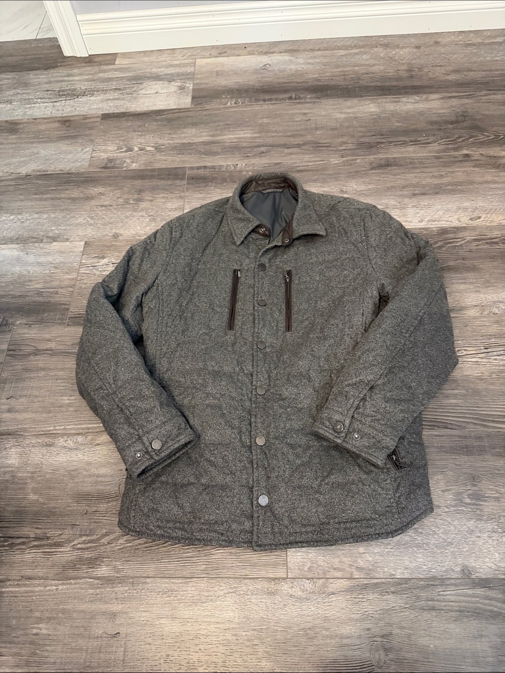 Men's Leo‎ Quilted Wool-Blend Shirt Jacket